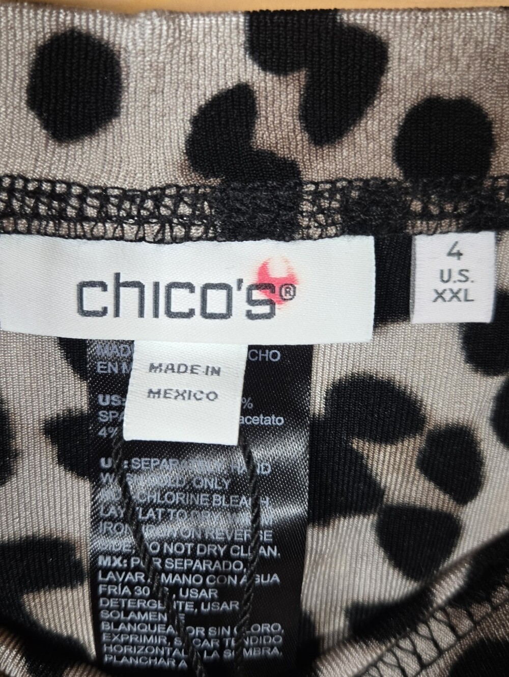 Chico's Women's Travelers Midi Skirt Size 4 XXL Animal Print Stretch Pull On NWT - Picture 3 of 5